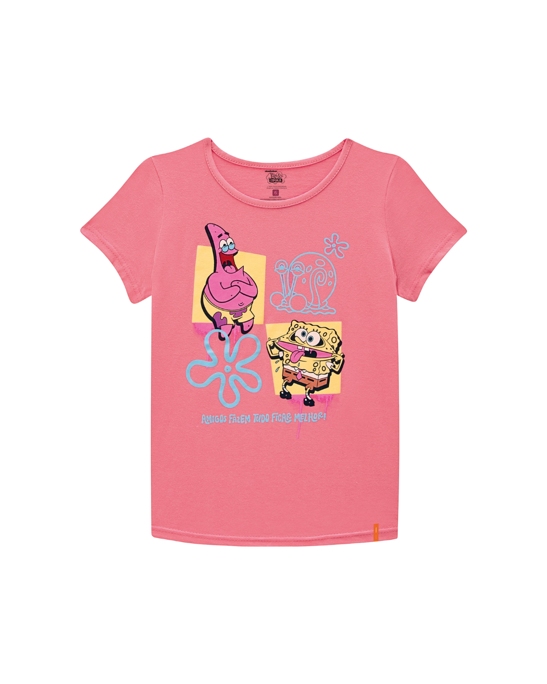 Camiseta Infantil Menina Bob Esponja Disney Em Algodão Malwee Kids