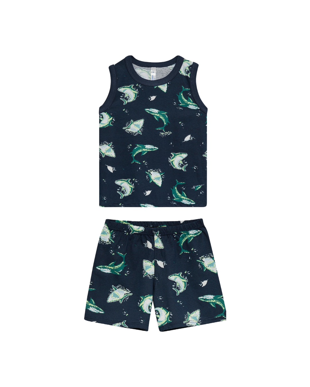 Conjunto De Pijama Menino Blusa Manga Curta Em Algodão Malwee Kids