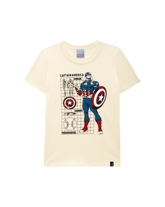 Camiseta Infantil Menino Capitão América Avengers Em Algodão Malwee Kids