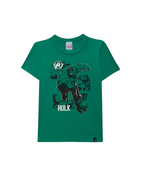 Camiseta Infantil Menino Hulk Avengers  Em Algodão Malwee Kids