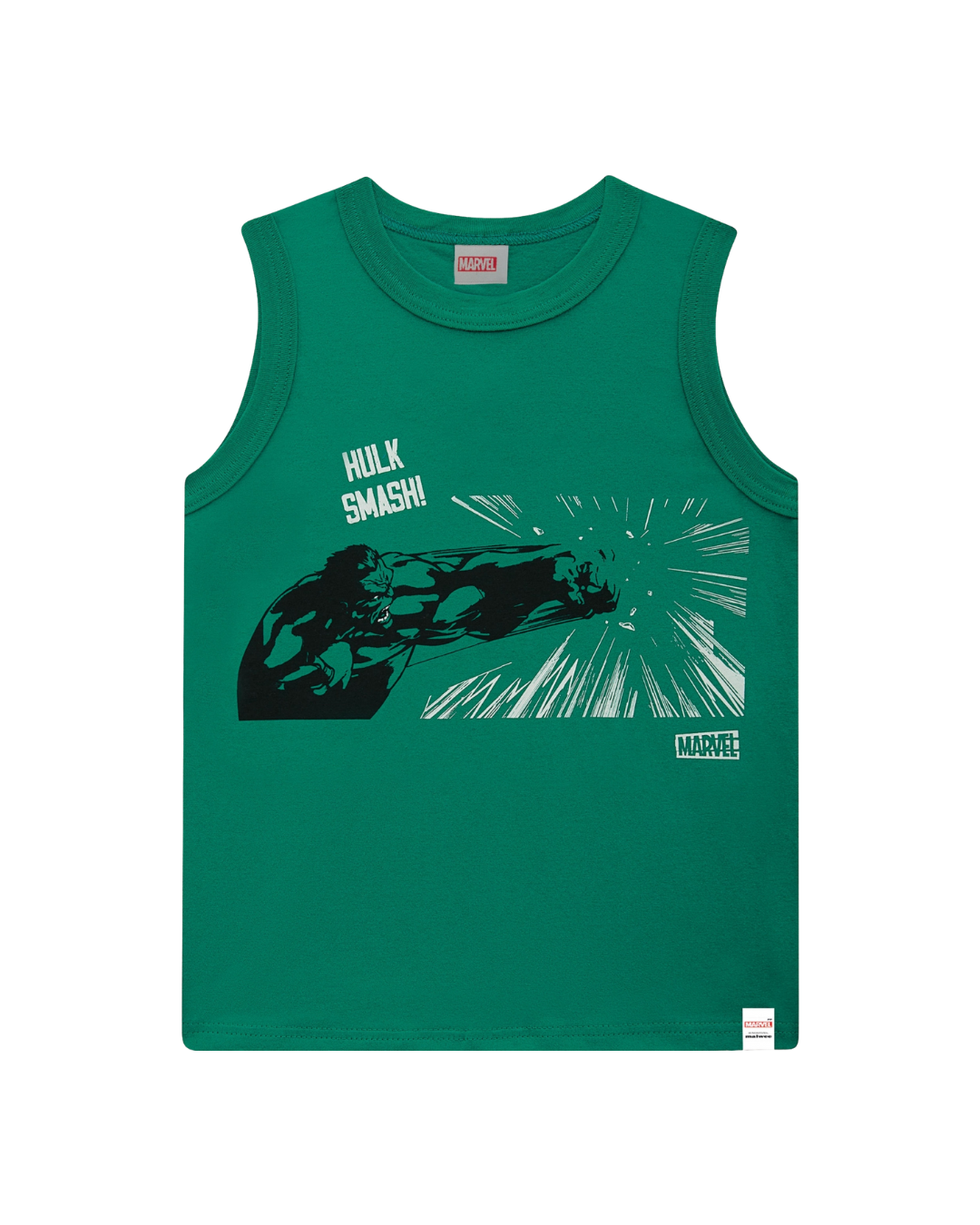 Regata Infantil Menino Hulk Avengers Em Algodão Malwee Kids