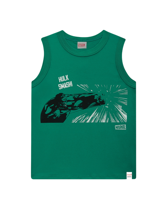 Regata Infantil Menino Hulk Avengers Em Algodão Malwee Kids