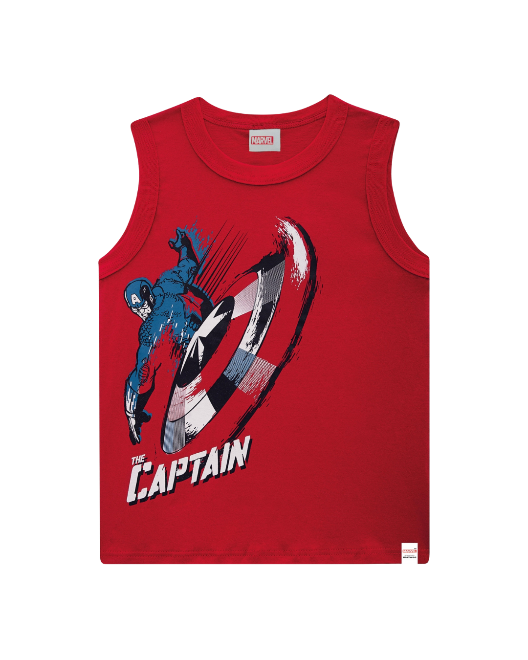 Regata Infantil Menino Capitão América Avengers Em Algodão Malwee Kids