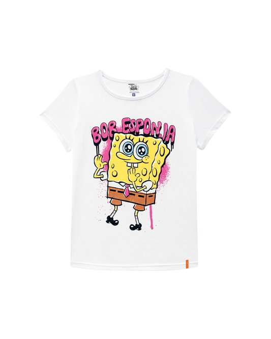 Camiseta Infantil Menina Bob Esponja Disney Em Algodão Malwee Kids