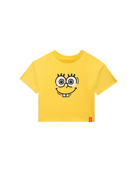 Blusa Cropped Infantil Menina Bob Esponja Em Algodão Malwee Kids