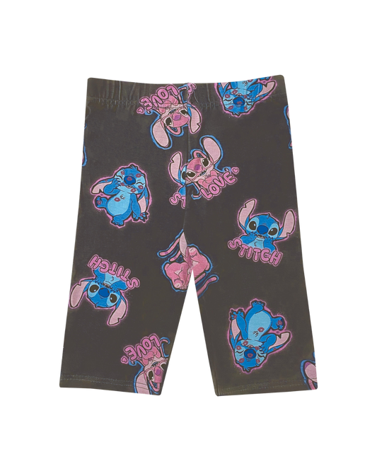 Bermuda Infantil Menina Stitch Cinza Em Algodão Malwee Kids