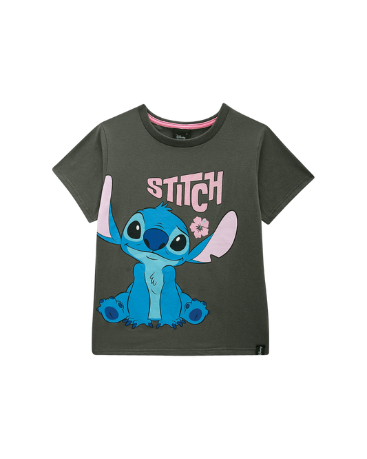 Camiseta Infantil Menina Stitch Disney Em Algodão Malwee Kids