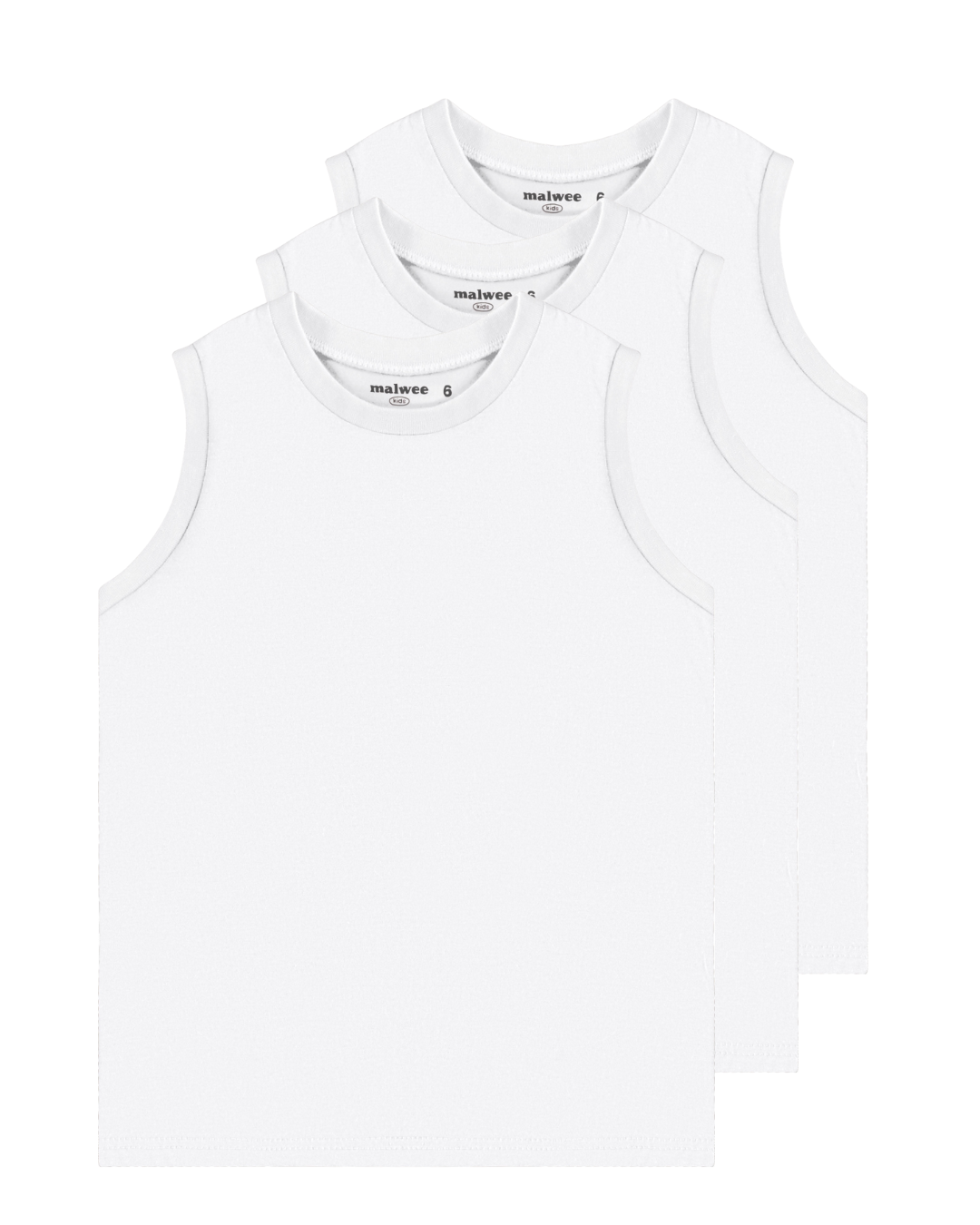 Kit - Regata Infantil Menino Gola Redonda Em Algodão Malwee Kids